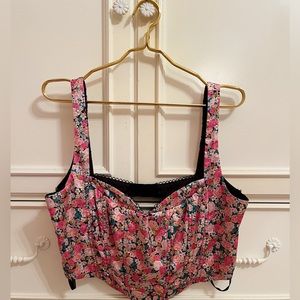 For Love & Lemons XL floral corset top